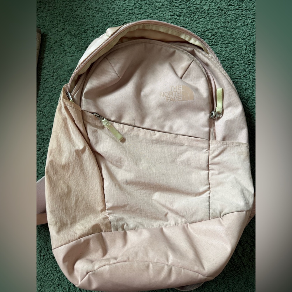 The North Face pale pink backpack